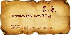 Draskovich Hetény névjegykártya